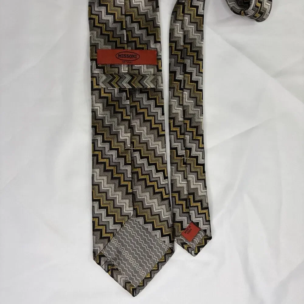 Missoni For Target Silk Necktie Classic Chevron Pattern, Designer, classic, work